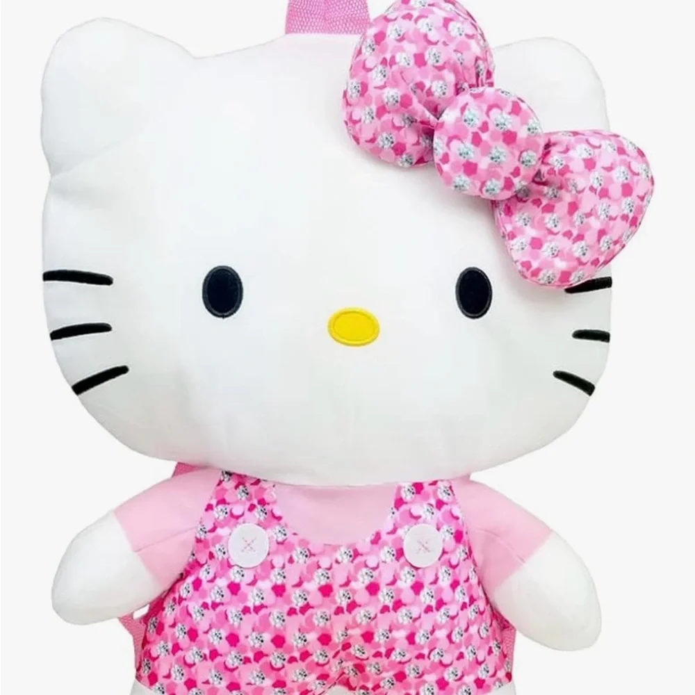 Fast Forward Hello Kitty Pink Plush Backpack New With Tags - Picture 3 of 5